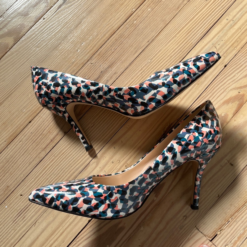 Nine West Flax Pumps Womens 10M Multi Color Abstract Animal Print Pointed Toe - Picture 3 of 8
